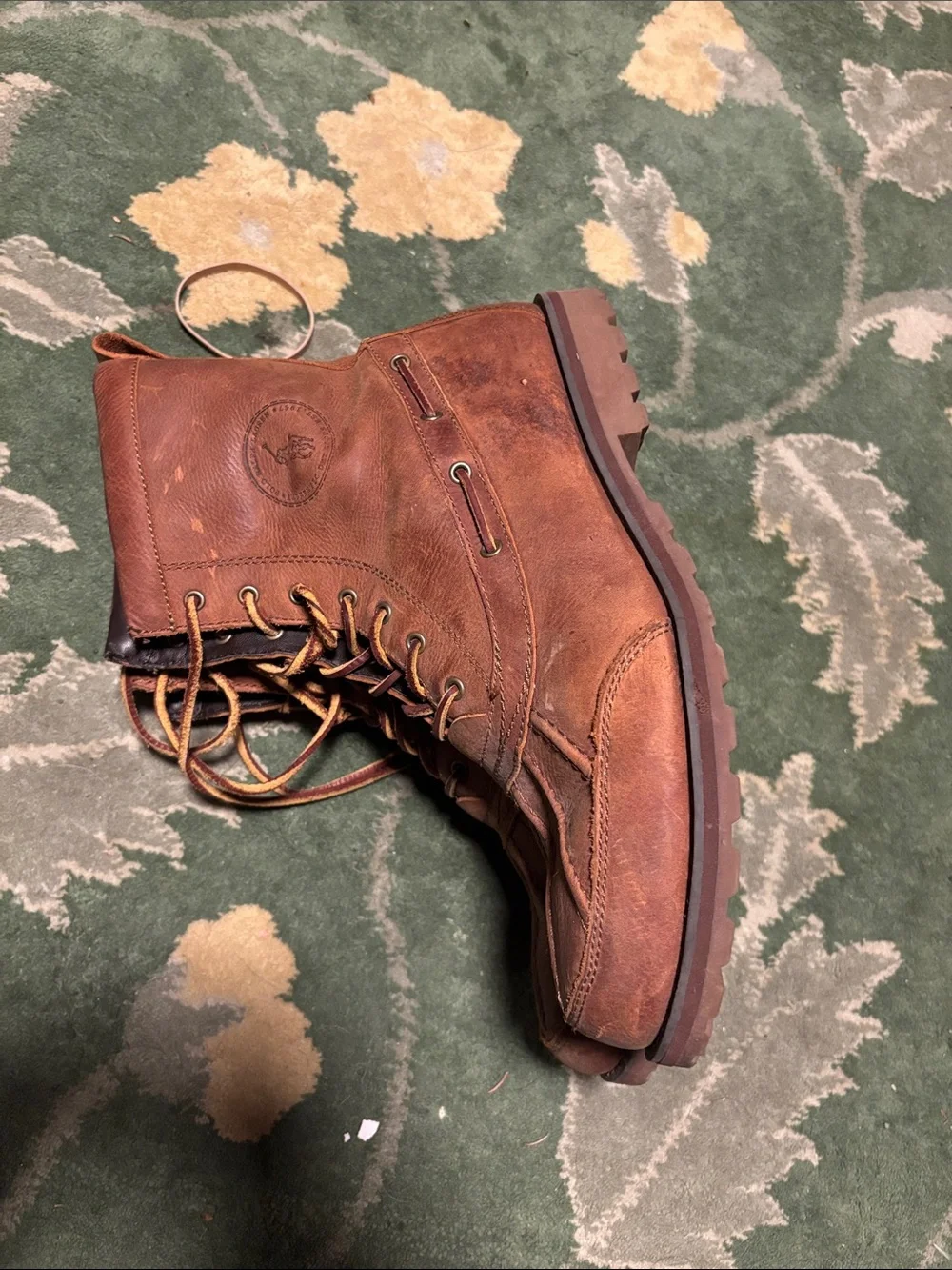Polo by Ralph Lauren Chestnut Brown Leather Lace-Up Boots